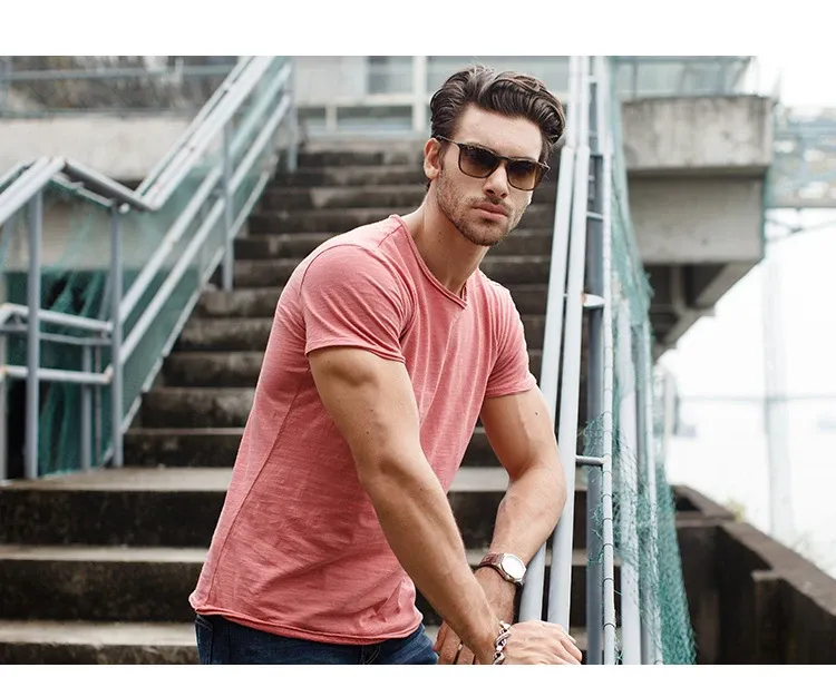 100% Cotton Men's Casual T-Shirt - Soft, Breathable O-Neck Short Sleeve Fitness Top for Summer Comfort showcase 14