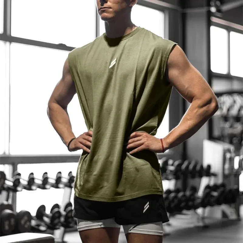 Men's Sleeveless Quick-Dry Fitness Tank Top - Breathable Mesh Gym Vest for Bodybuilding, Basketball, and Summer Workouts thumbnail 5
