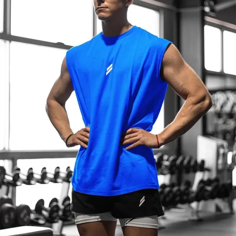 Men's Sleeveless Quick-Dry Fitness Tank Top - Breathable Mesh Gym Vest for Bodybuilding, Basketball, and Summer Workouts thumbnail 2