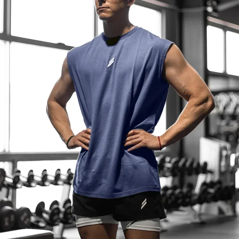 Men's Sleeveless Quick-Dry Fitness Tank Top - Breathable Mesh Gym Vest for Bodybuilding, Basketball, and Summer Workouts thumbnail 4