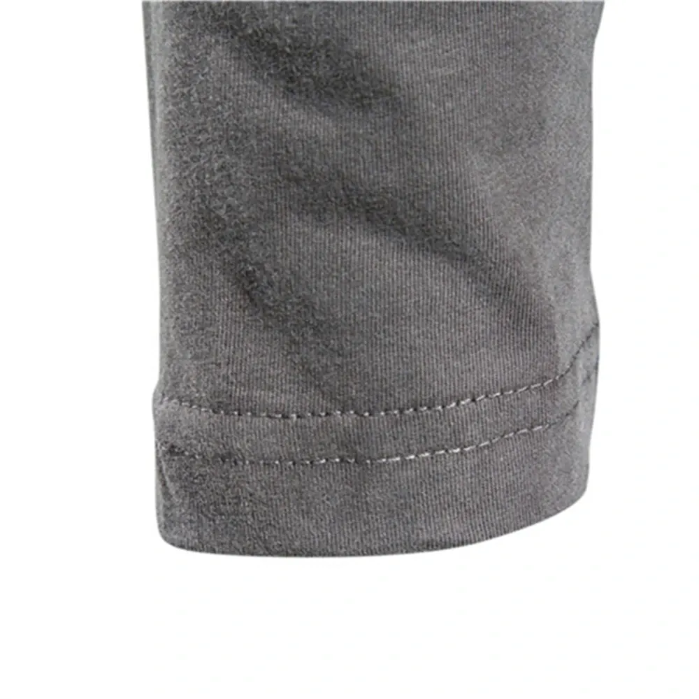 100% Cotton Men's Long Sleeve T-Shirt - Solid Spring Casual Classic Fit Male Tops for Everyday Wear thumbnail 4