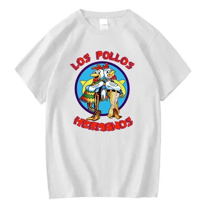 Los Pollos Hermanos Funny Printed T-Shirt for Men, Casual Short Sleeve Cotton Breathable Summer Tee, "Chicken Brothers" Graphic Top thumbnail 2