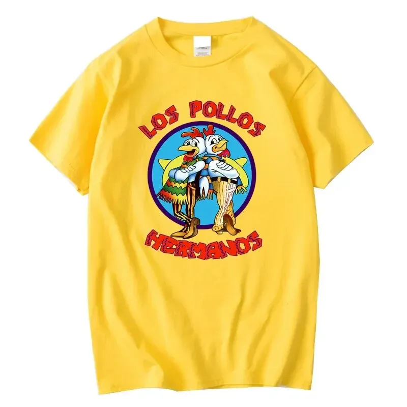Los Pollos Hermanos Funny Printed T-Shirt for Men, Casual Short Sleeve Cotton Breathable Summer Tee, "Chicken Brothers" Graphic Top thumbnail 3
