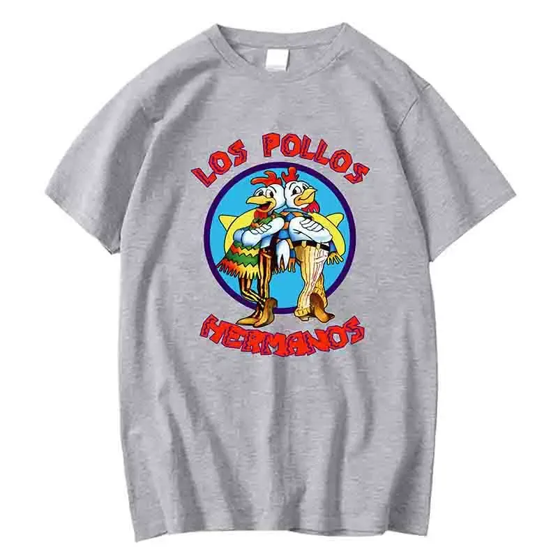Los Pollos Hermanos Funny Printed T-Shirt for Men, Casual Short Sleeve Cotton Breathable Summer Tee, "Chicken Brothers" Graphic Top thumbnail 1