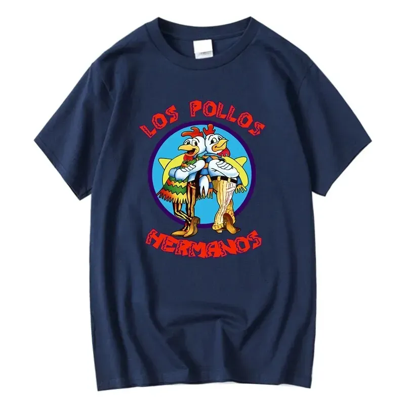 Los Pollos Hermanos Funny Printed T-Shirt for Men, Casual Short Sleeve Cotton Breathable Summer Tee, "Chicken Brothers" Graphic Top thumbnail 4