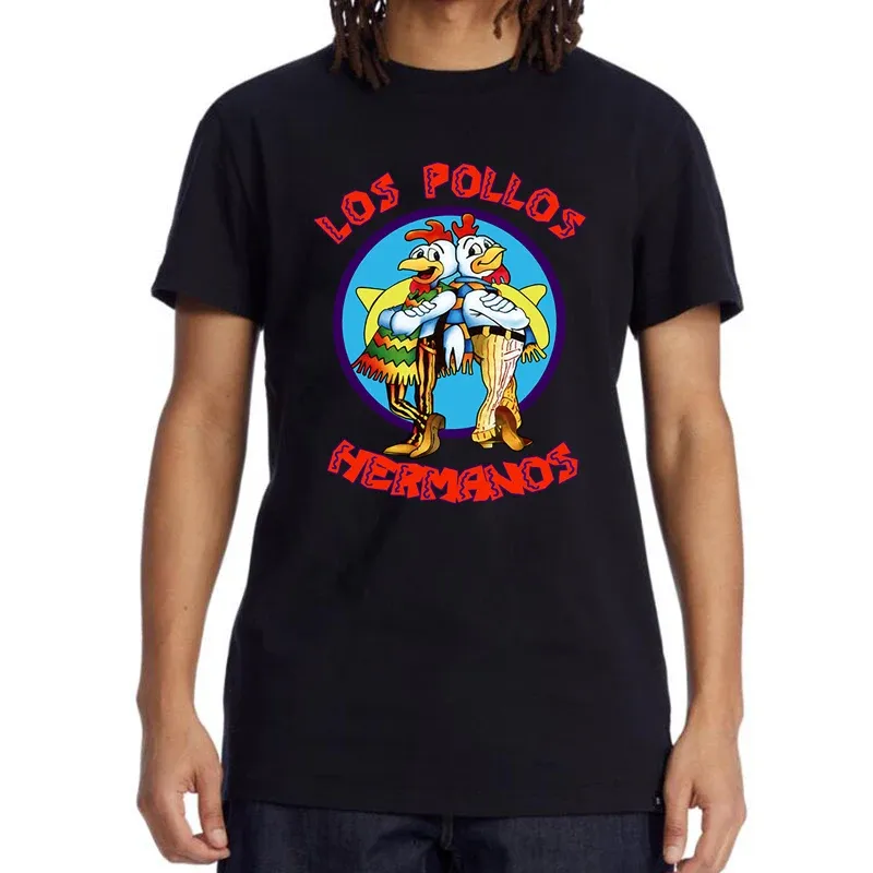 Los Pollos Hermanos Funny Printed T-Shirt for Men, Casual Short Sleeve Cotton Breathable Summer Tee, "Chicken Brothers" Graphic Top showcase 3