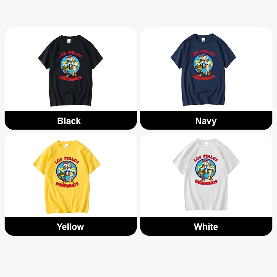 Los Pollos Hermanos Funny Printed T-Shirt for Men, Casual Short Sleeve Cotton Breathable Summer Tee, "Chicken Brothers" Graphic Top showcase 4
