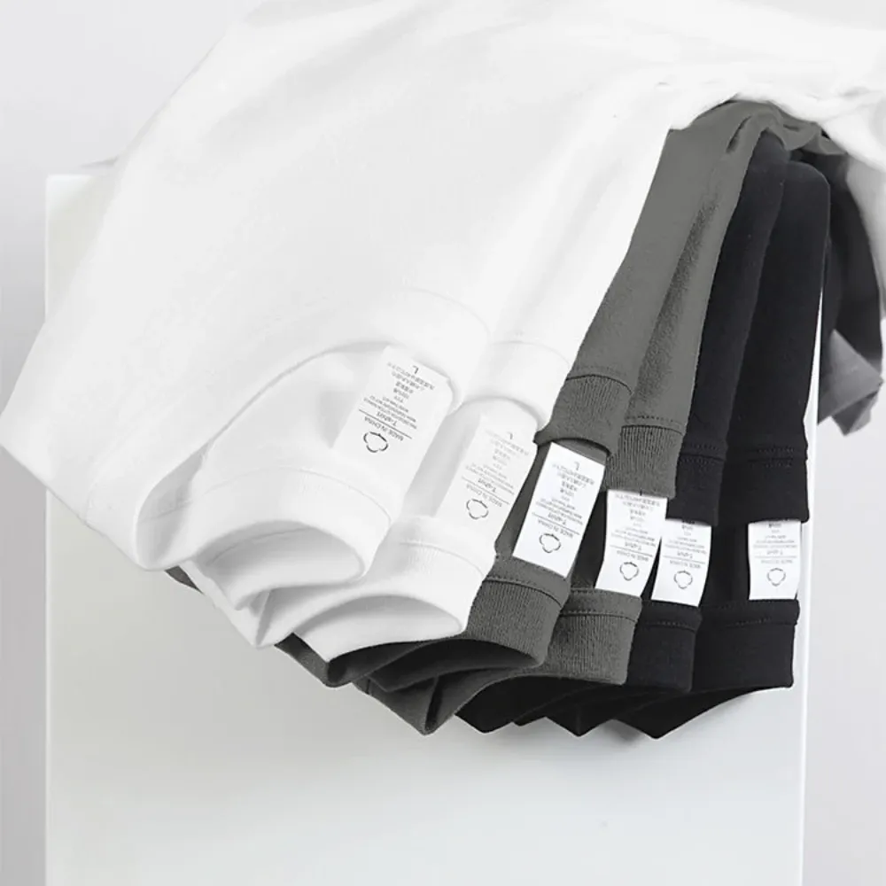 2PCS 100% Cotton Solid White T-Shirts for Men & Women, Casual Breathable Loose Fit Round Neck Short Sleeve Couple Tops thumbnail 2