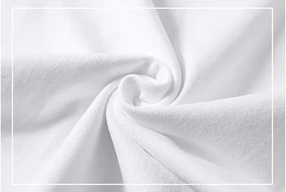 2PCS 100% Cotton Solid White T-Shirts for Men & Women, Casual Breathable Loose Fit Round Neck Short Sleeve Couple Tops showcase 8
