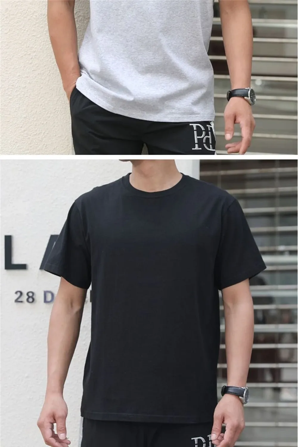 2PCS 100% Cotton Solid White T-Shirts for Men & Women, Casual Breathable Loose Fit Round Neck Short Sleeve Couple Tops showcase 11