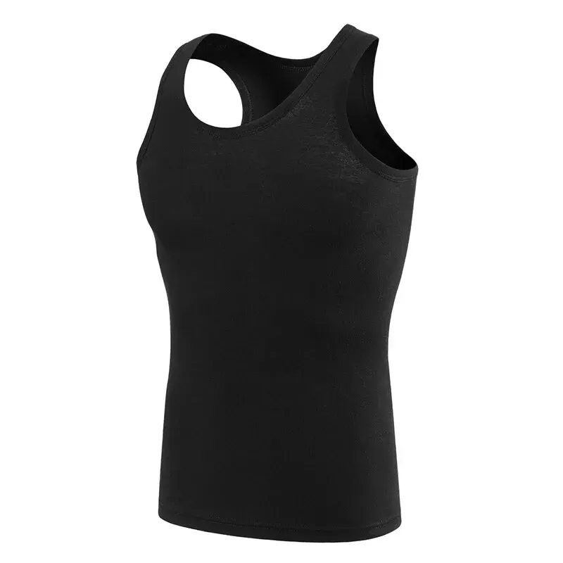Men's Four Seasons Cotton Vest - Casual Sleeveless O-Neck T-Shirt for Sports, Fitness, and Everyday Wear - Comfortable Fit for Teens and Adults thumbnail 4