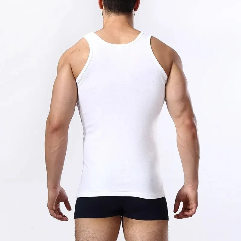 Men's Four Seasons Cotton Vest - Casual Sleeveless O-Neck T-Shirt for Sports, Fitness, and Everyday Wear - Comfortable Fit for Teens and Adults thumbnail 2
