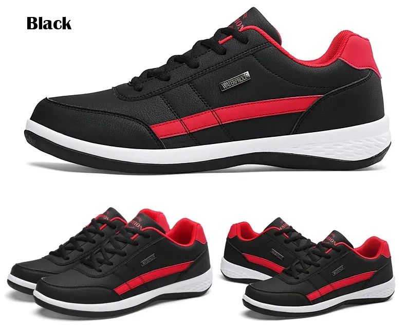 Men's Waterproof Leather Walking Sneakers - Spring/Autumn Leisure Sports Shoes, Non-Slip Tennis Footwear for Active Men showcase 15