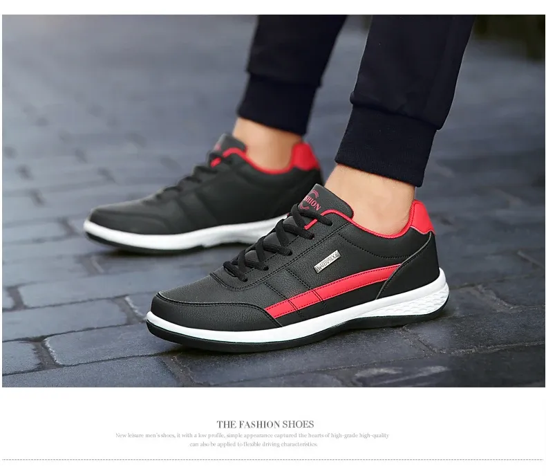 Men's Waterproof Leather Walking Sneakers - Spring/Autumn Leisure Sports Shoes, Non-Slip Tennis Footwear for Active Men showcase 9