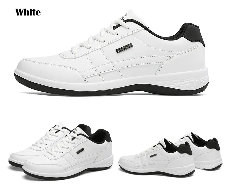Men's Waterproof Leather Walking Sneakers - Spring/Autumn Leisure Sports Shoes, Non-Slip Tennis Footwear for Active Men showcase 14