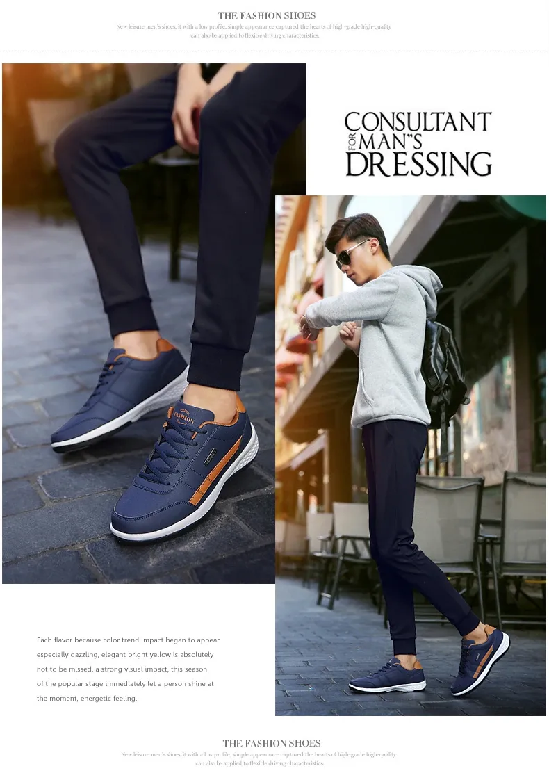 Men's Waterproof Leather Walking Sneakers - Spring/Autumn Leisure Sports Shoes, Non-Slip Tennis Footwear for Active Men showcase 7
