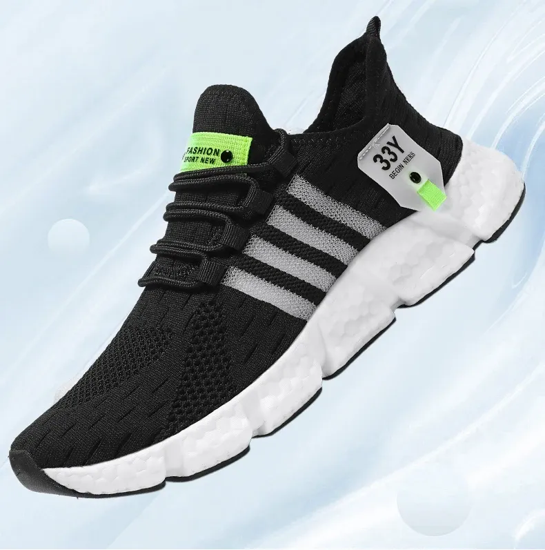 Breathable Mesh Men's Lightweight Walking Shoes - Trendy Casual Flats & Outdoor Running Fitness Sneakers, Plus Size Available showcase 3
