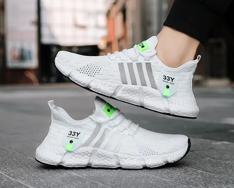 Breathable Mesh Men's Lightweight Walking Shoes - Trendy Casual Flats & Outdoor Running Fitness Sneakers, Plus Size Available showcase 15