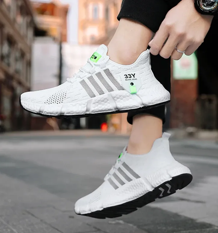 Breathable Mesh Men's Lightweight Walking Shoes - Trendy Casual Flats & Outdoor Running Fitness Sneakers, Plus Size Available showcase 14