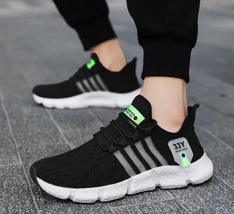 Breathable Mesh Men's Lightweight Walking Shoes - Trendy Casual Flats & Outdoor Running Fitness Sneakers, Plus Size Available showcase 12
