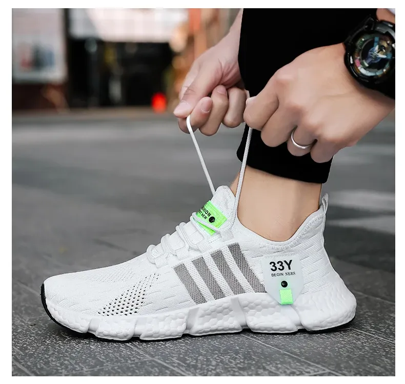 Breathable Mesh Men's Lightweight Walking Shoes - Trendy Casual Flats & Outdoor Running Fitness Sneakers, Plus Size Available showcase 16
