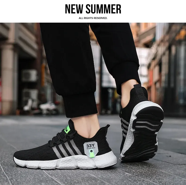 Breathable Mesh Men's Lightweight Walking Shoes - Trendy Casual Flats & Outdoor Running Fitness Sneakers, Plus Size Available showcase 9
