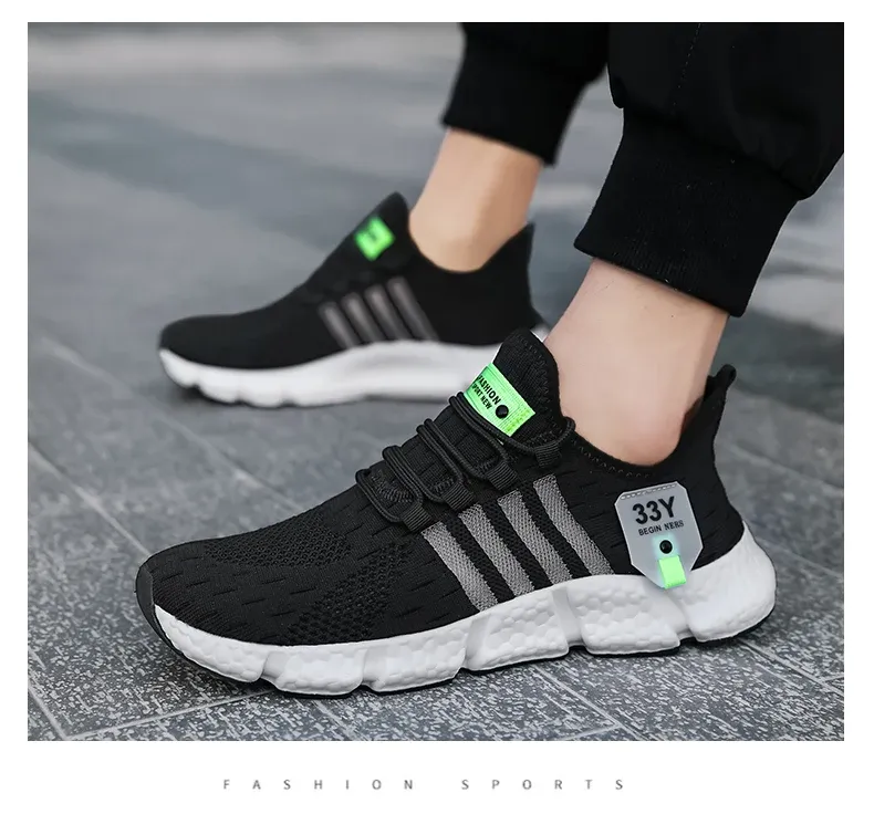 Breathable Mesh Men's Lightweight Walking Shoes - Trendy Casual Flats & Outdoor Running Fitness Sneakers, Plus Size Available showcase 10