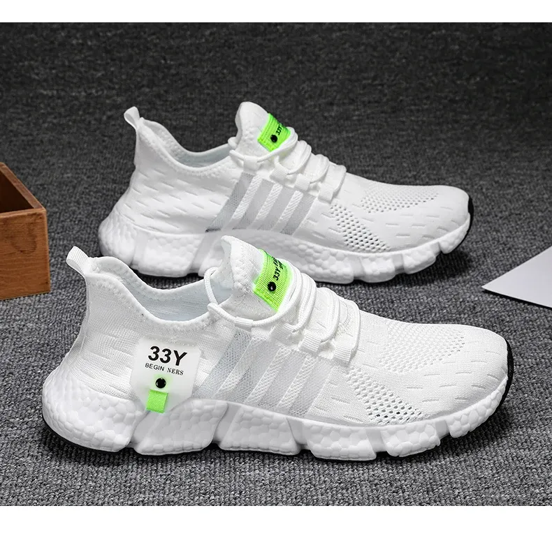 Breathable Mesh Men's Lightweight Walking Shoes - Trendy Casual Flats & Outdoor Running Fitness Sneakers, Plus Size Available showcase 18