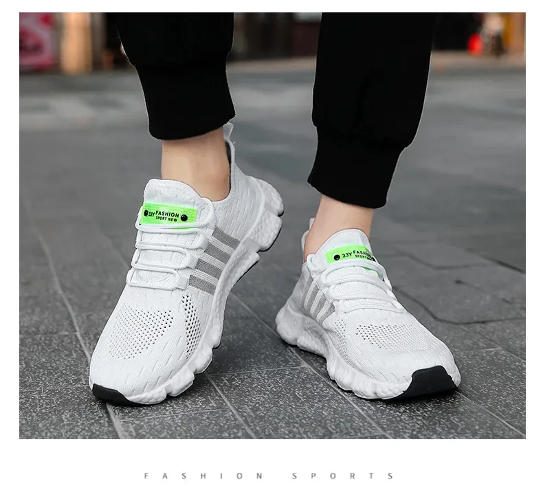 Breathable Mesh Men's Lightweight Walking Shoes - Trendy Casual Flats & Outdoor Running Fitness Sneakers, Plus Size Available showcase 17