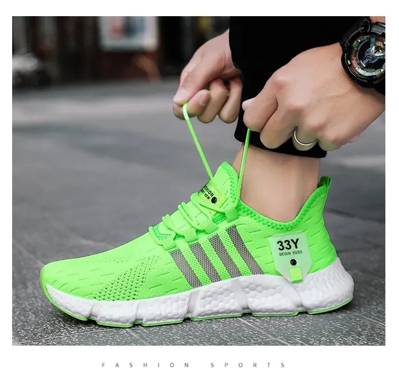 Breathable Mesh Men's Lightweight Walking Shoes - Trendy Casual Flats & Outdoor Running Fitness Sneakers, Plus Size Available showcase 19