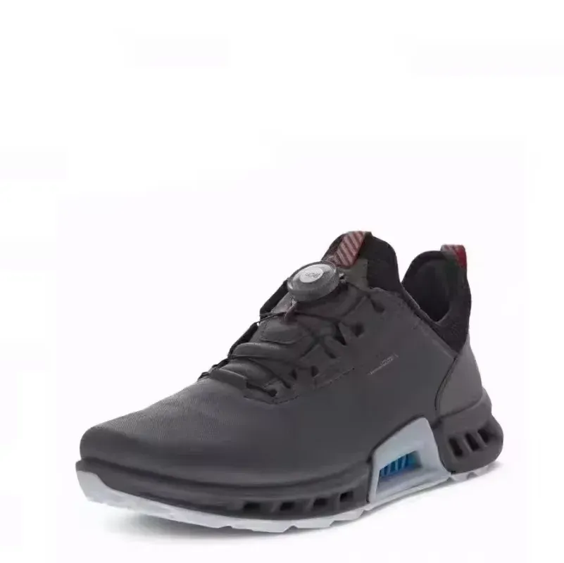 Men's Genuine Leather Golf Shoes - Black & White Athletic Training Sneakers for Men, Comfortable Brand Golf Sneakers thumbnail 2
