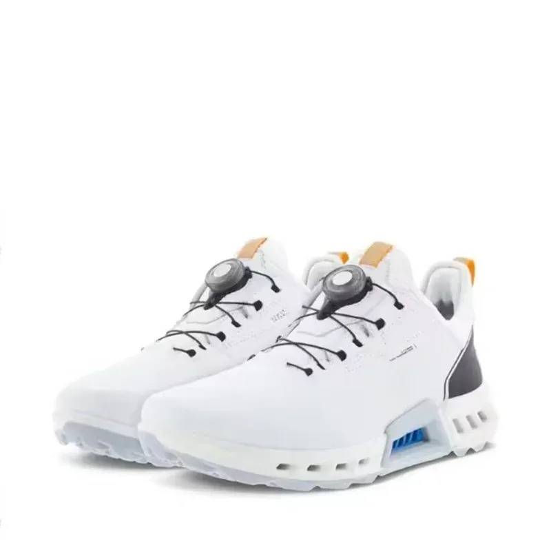Men's Genuine Leather Golf Shoes - Black & White Athletic Training Sneakers for Men, Comfortable Brand Golf Sneakers thumbnail 3