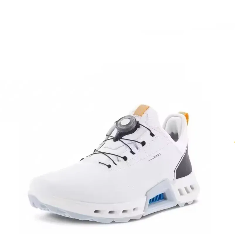 Men's Genuine Leather Golf Shoes - Black & White Athletic Training Sneakers for Men, Comfortable Brand Golf Sneakers thumbnail 1