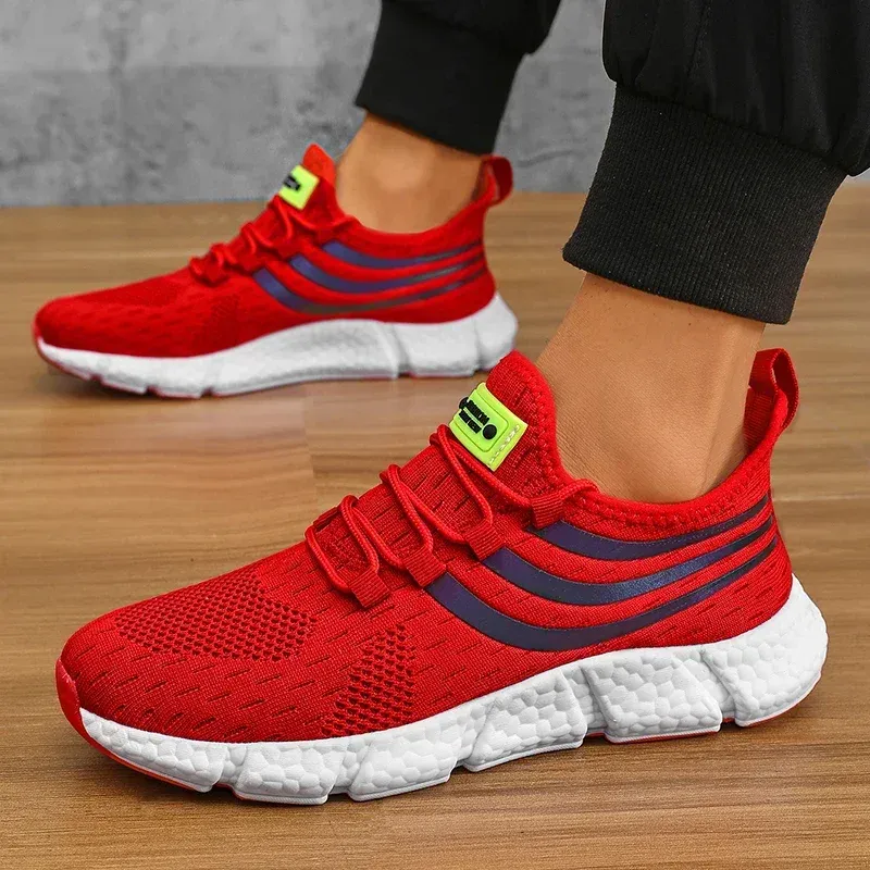 Men's Comfortable Breathable Platform Sneakers - Lightweight Summer Running & Walking Shoes for Fashionable Active Lifestyles thumbnail 2