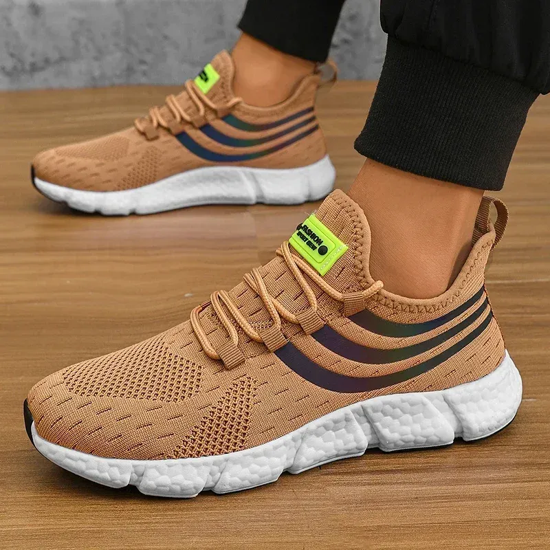 Men's Comfortable Breathable Platform Sneakers - Lightweight Summer Running & Walking Shoes for Fashionable Active Lifestyles thumbnail 4
