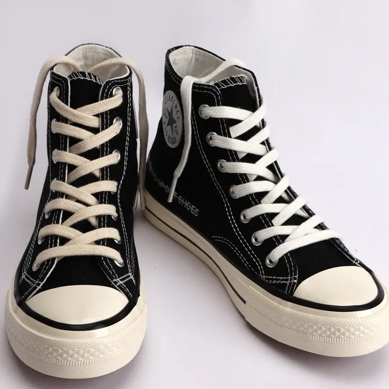 Classic Cotton Flat Shoelaces for Sneakers & Canvas Shoes - Unisex White, Black, Beige - 100cm-160cm Length, 0.8cm Width - Durable & Stylish Shoe Strings thumbnail 4
