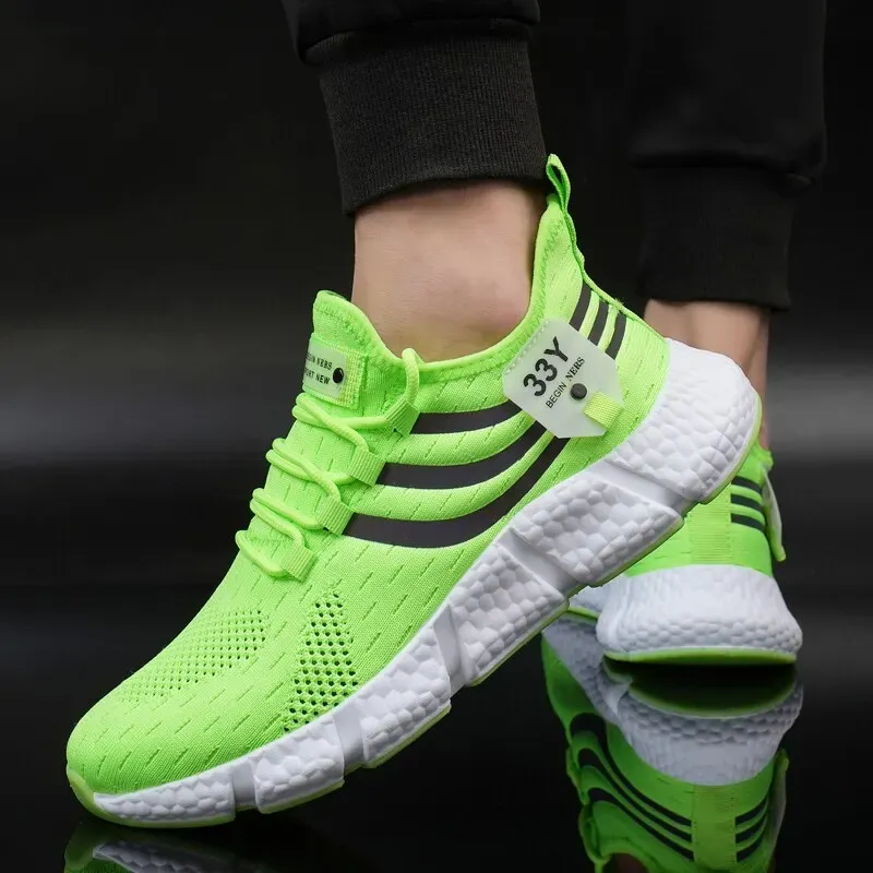 Men's Breathable Mesh Running Shoes - Lightweight Casual Sneakers for Outdoor Sports, Jogging, Walking - Anti-Odor, Durable TPR Outsole - Unisex Sizes 37-46 thumbnail 3