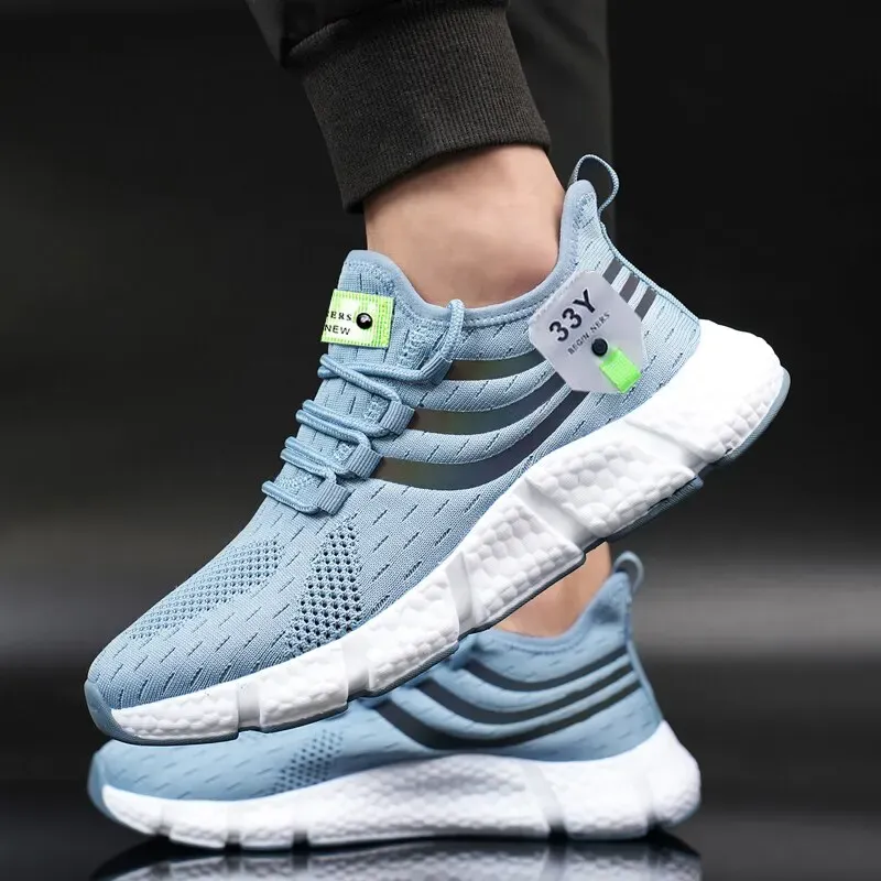 Men's Breathable Mesh Running Shoes - Lightweight Casual Sneakers for Outdoor Sports, Jogging, Walking - Anti-Odor, Durable TPR Outsole - Unisex Sizes 37-46 thumbnail 1