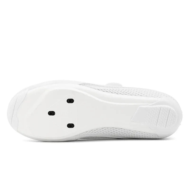 Men's Road Cycling Shoes - Speed Cycling Sneakers with SPD Cleat Compatibility, Flat Pedal Option, Outdoor Bike Footwear, Self-Locking Design, White showcase 5