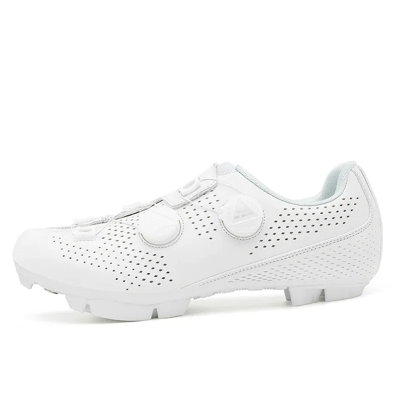 Men's Road Cycling Shoes - Speed Cycling Sneakers with SPD Cleat Compatibility, Flat Pedal Option, Outdoor Bike Footwear, Self-Locking Design, White showcase 13