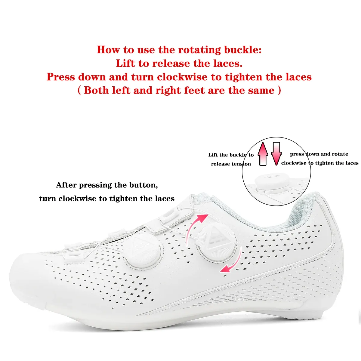 Men's Road Cycling Shoes - Speed Cycling Sneakers with SPD Cleat Compatibility, Flat Pedal Option, Outdoor Bike Footwear, Self-Locking Design, White showcase 2