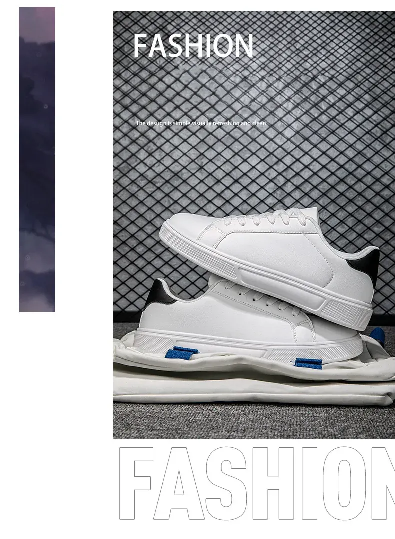 Men's PU Leather Casual Sneakers - Trendy Vulcanized Footwear for Leisure and Couples, Stylish Male and Female Shoes showcase 3