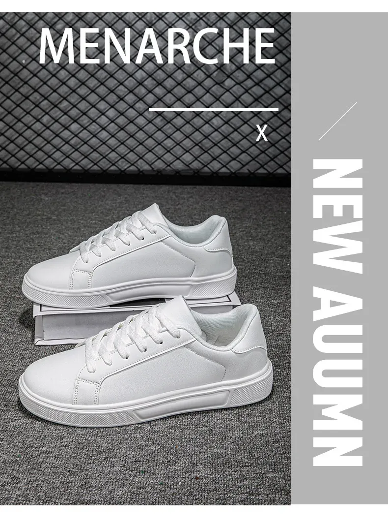 Men's PU Leather Casual Sneakers - Trendy Vulcanized Footwear for Leisure and Couples, Stylish Male and Female Shoes showcase 4