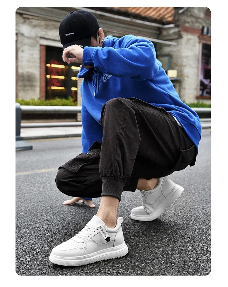Men's Elevator Height Increase Sneakers - Invisible 8cm/10cm Sports Casual Shoes for Taller Look showcase 11