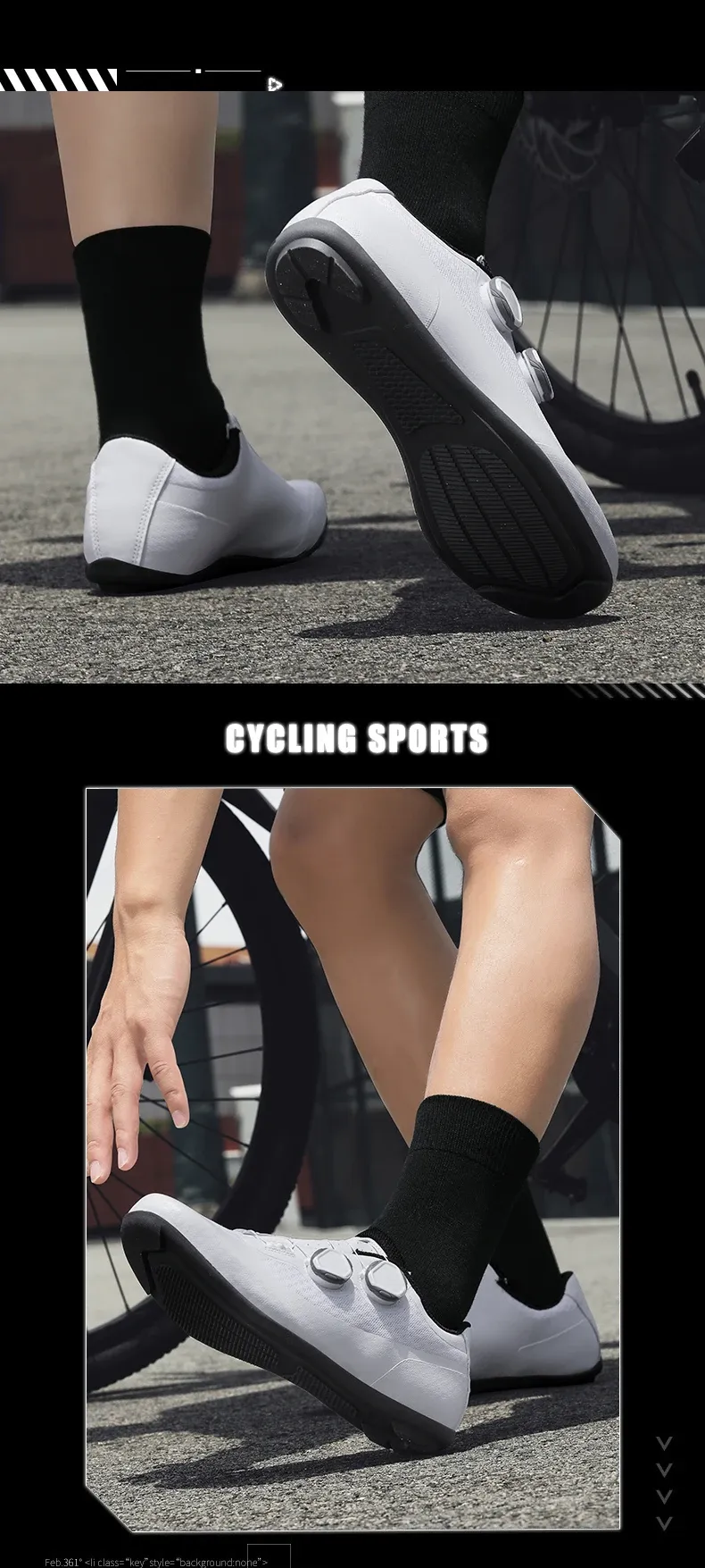 Men's Road Cycling Shoes SPD Cleat Compatible Bike Sneakers - Outdoor Cycling Footwear for Road & Flat Pedals, White showcase 19