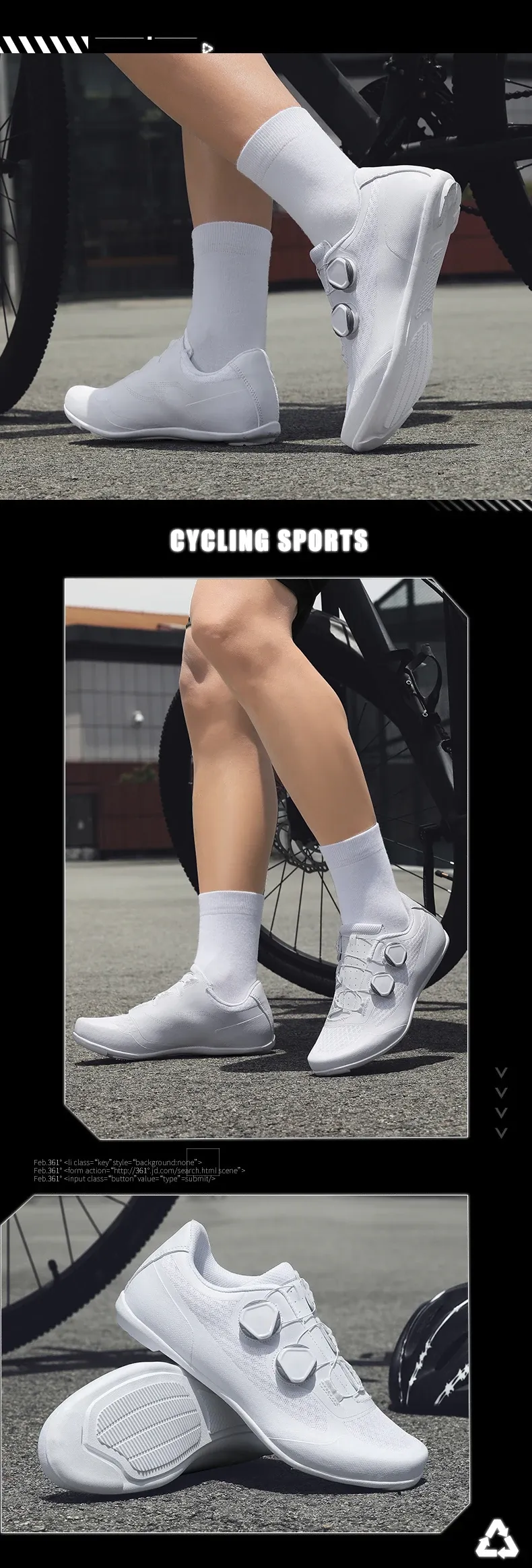 Men's Road Cycling Shoes SPD Cleat Compatible Bike Sneakers - Outdoor Cycling Footwear for Road & Flat Pedals, White showcase 21