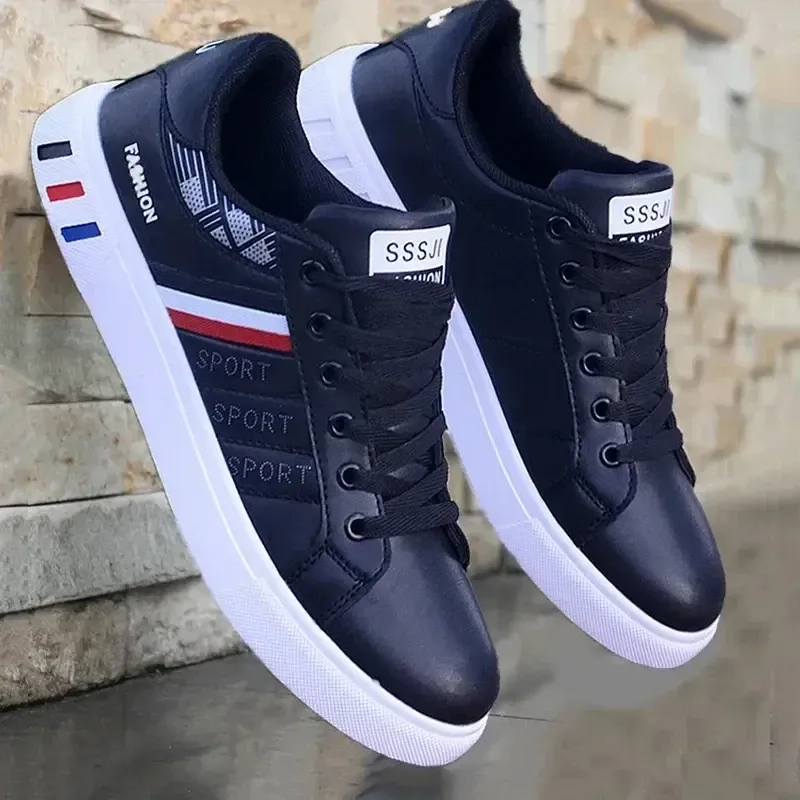 Men's Summer Lightweight Breathable Casual Sneakers - Luxury Flat White Vulcanized Shoes for Everyday Wear thumbnail 3