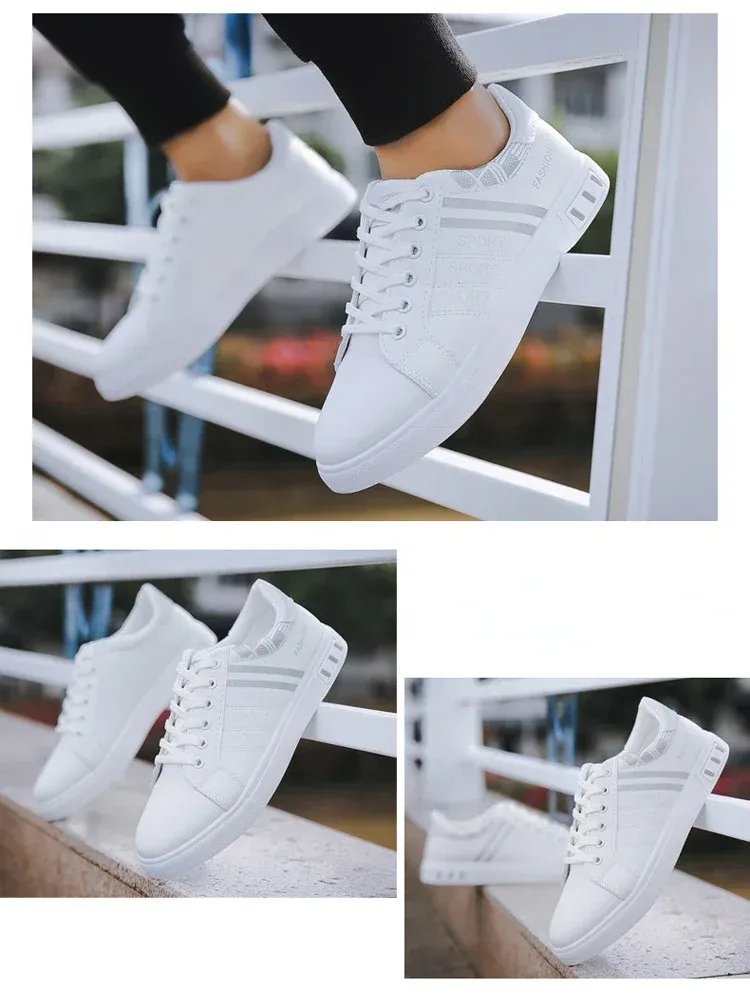 Men's Summer Lightweight Breathable Casual Sneakers - Luxury Flat White Vulcanized Shoes for Everyday Wear showcase 22