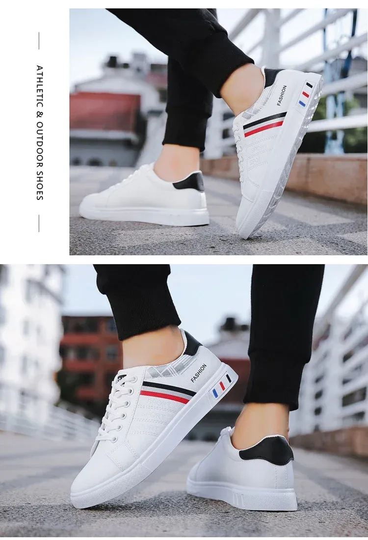 Men's Summer Lightweight Breathable Casual Sneakers - Luxury Flat White Vulcanized Shoes for Everyday Wear showcase 10