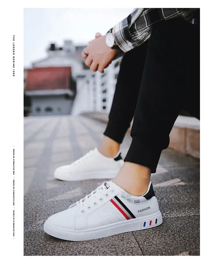 Men's Summer Lightweight Breathable Casual Sneakers - Luxury Flat White Vulcanized Shoes for Everyday Wear showcase 8